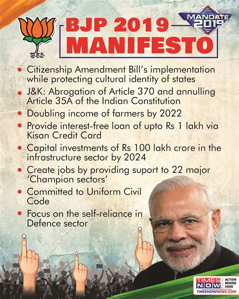 bjp first list of manifesto promises